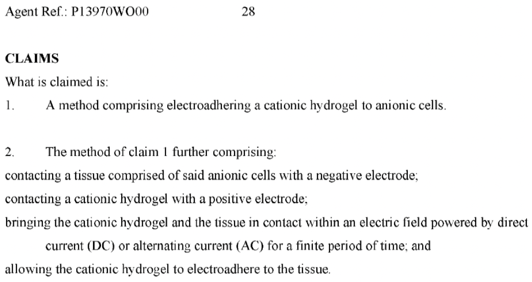 Reversible Electroadhesion of Hydrogels to animal tissues for sutureless repair of cuts or tears